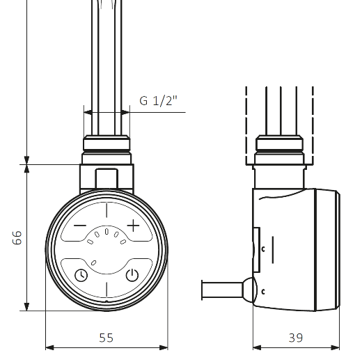 Нагревательный ТЭН Terma MOA Белый 300W