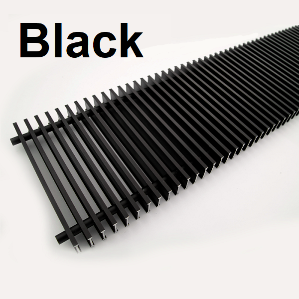 Решётка внутрипольного конвектора Itermic алюминиевая SGA 1000.250.24 шаг 13, цвет Black