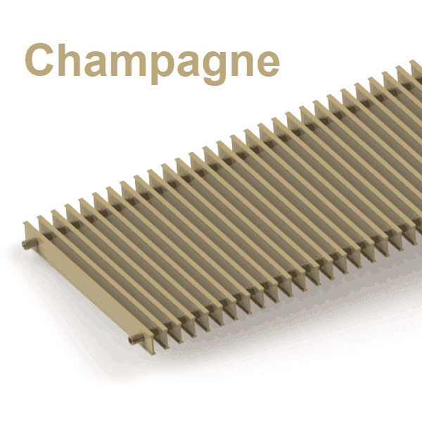 Решётка внутрипольного конвектора Itermic алюминиевая SGL 3700.220.18 шаг 13, цвет Champagne