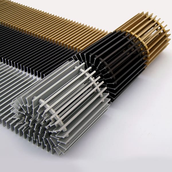 Решётка внутрипольного конвектора Itermic алюминиевая SGL 4500.280.18 шаг 13, цвет Gold